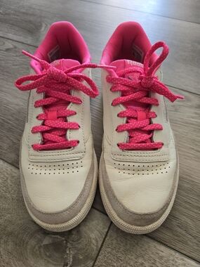 Reebok Club C Sneaker - White with Pink Accents